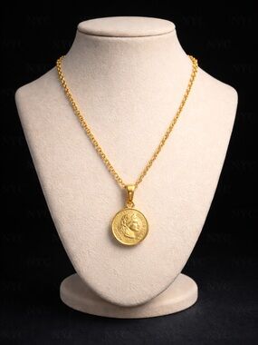 Gold Coin Pendant Necklace - Women Jewelry